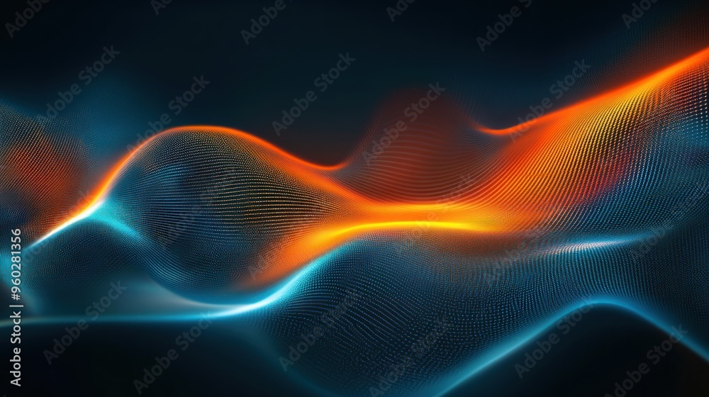 Abstract Digital Art with Glowing Waves Abstract Digital Art with Glowing Waves