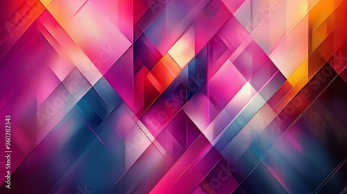 Colorful abstract geometric patterns with vibrant hues in a modern design environment photo