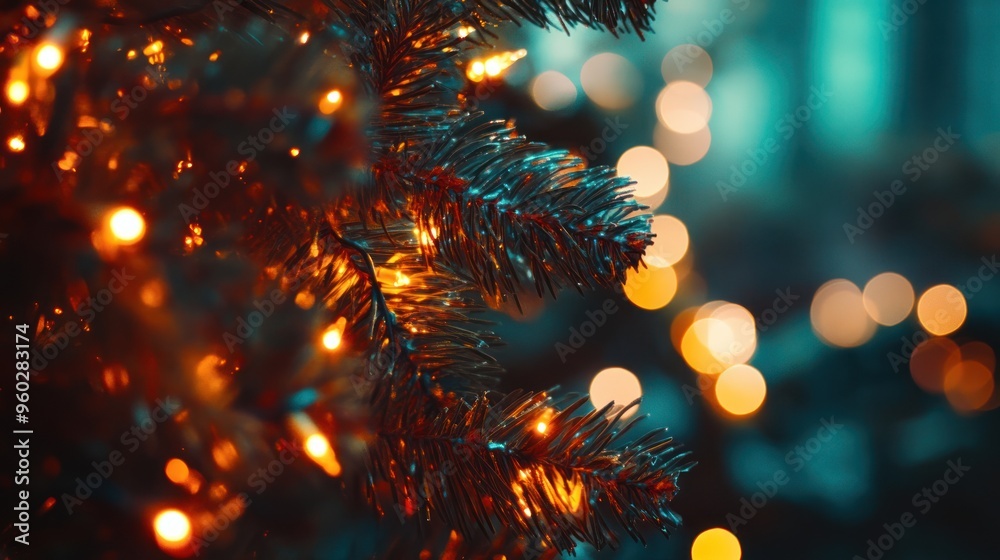 Beautiful Christmas background with Christmas tree lights at night Beautiful Christmas background with Christmas tree lights at night