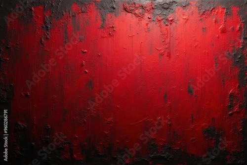 Abstract Red and Black Textured Painting