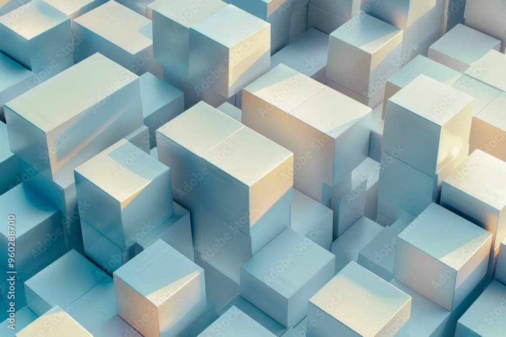 Random shifted white cube boxes block background wallpaper banner with copy space, abstract, drone, telephoto, evening, artistic, digital, hyperrealism, dramatic lighting Random shifted white cube boxes block background wallpaper banner with copy space, abstract, drone, telephoto, evening, artistic, digital, hyperrealism, dramatic lighting