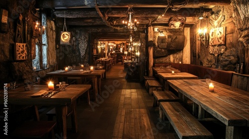 The Viking-themed restaurant in Reykjavik with its rustic decor and inviting atmosphere.