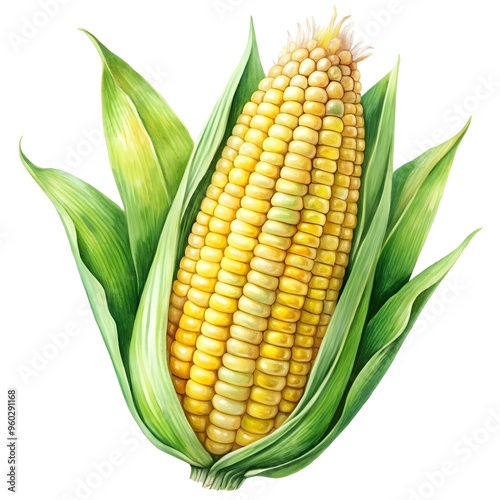 watercolor corn on the cob