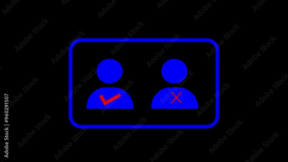 Profile user icon. Correct and wrong sign animation background. Profile user icon. Correct and wrong sign animation background.
