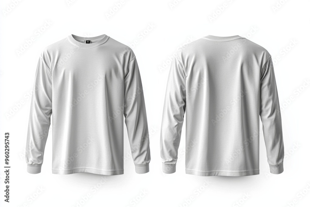 White Long Sleeve Tshirt Mockup Isolated created with Generative AI White Long Sleeve Tshirt Mockup Isolated created with Generative AI