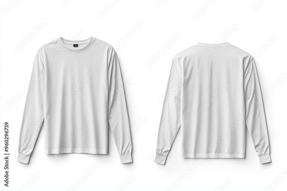 White Long Sleeve Tshirt Mockup Isolated created with Generative AI White Long Sleeve Tshirt Mockup Isolated created with Generative AI
