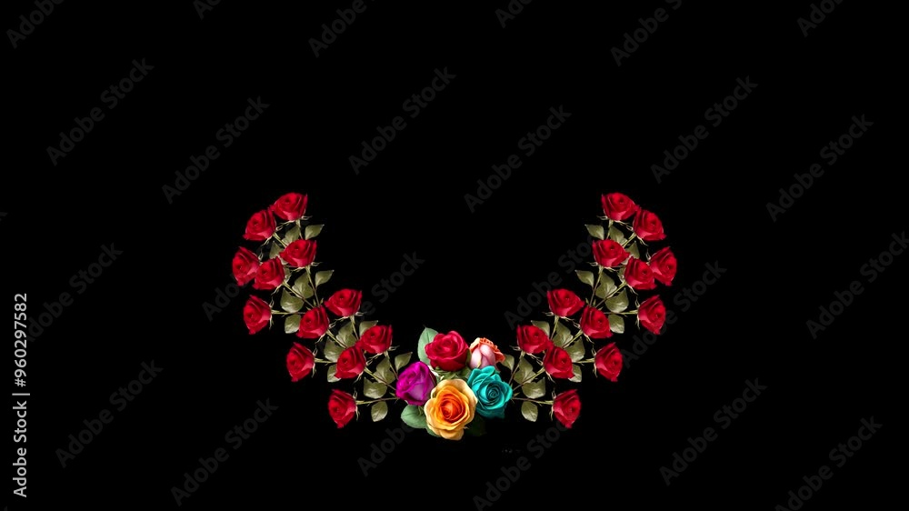 3d Animation - Looped animated background of randomly rotating colorful flowers 3d Animation - Looped animated background of randomly rotating colorful flowers