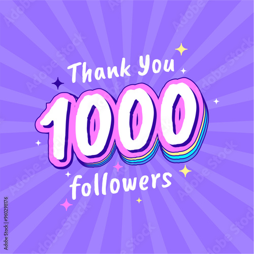 Thank you 1k follower poster design