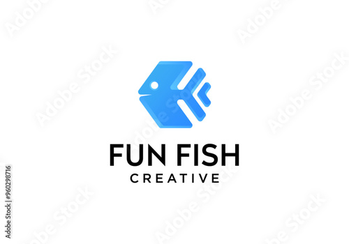 Manfish, Freshwater angelfish logo vector design.