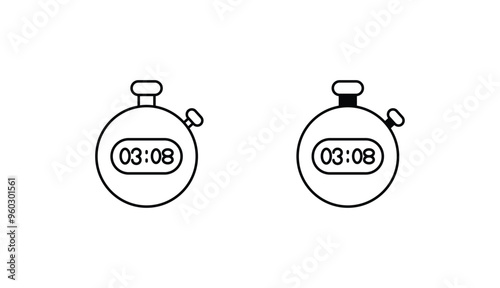 Stopwatch icon design with white background stock illustration