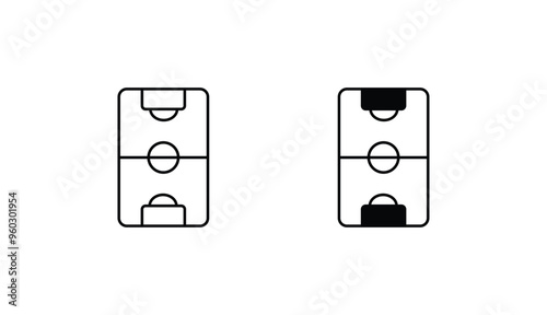 Football Field icon design with white background stock illustration