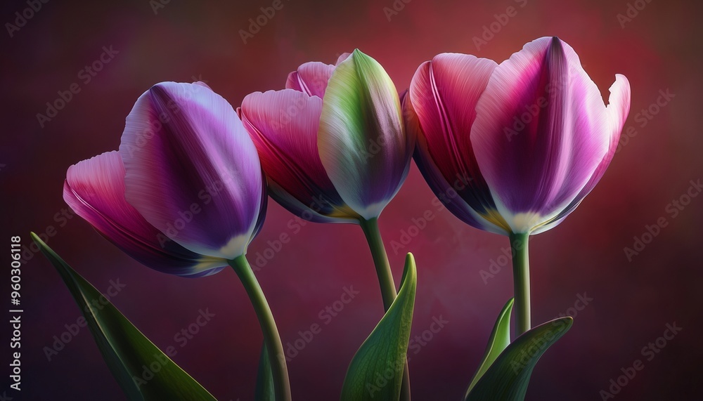 Tulip beauty pink flower darkness blurred background Tulip beauty pink flower darkness blurred background