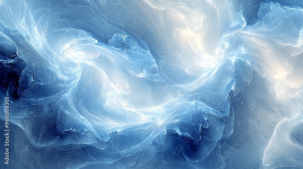 Swirling clouds of blue and white creating an abstract background full of movement and depth in a serene atmosphere Swirling clouds of blue and white creating an abstract background full of movement and depth in a serene atmosphere