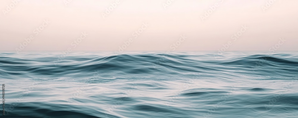 Fototapeta premium Gentle waves in a muted color palette, minimal design, calm waves, understated peace