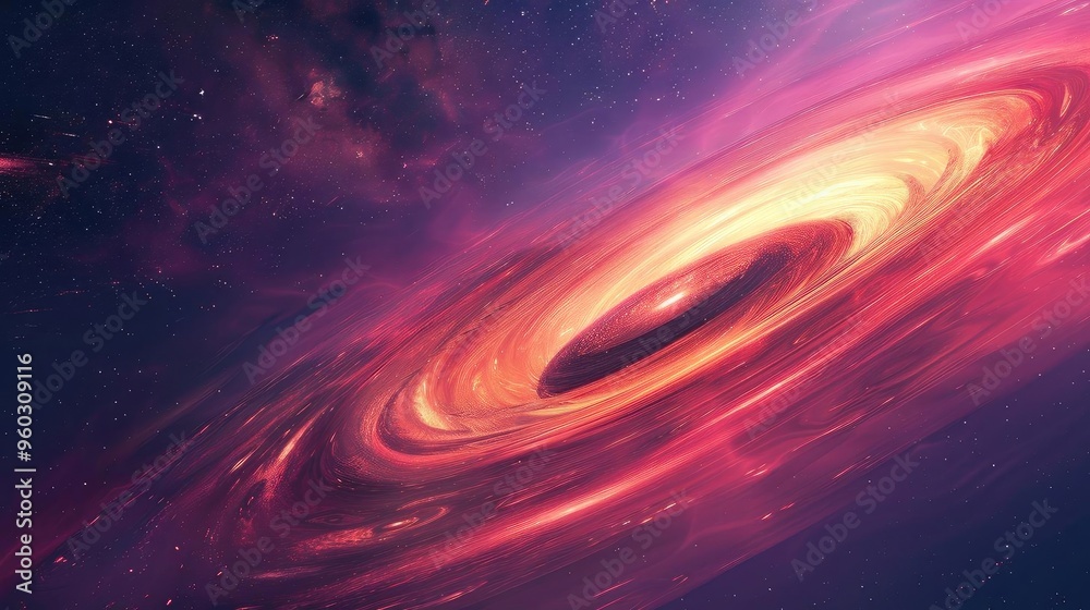 A mesmerizing cosmic vortex in stunning hues of pink and orange, representing the beauty of the universe and its mysteries.