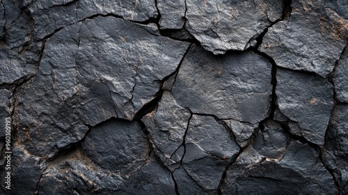 Rough basalt rock background with a dark, volcanic texture, showing cracks and rugged details