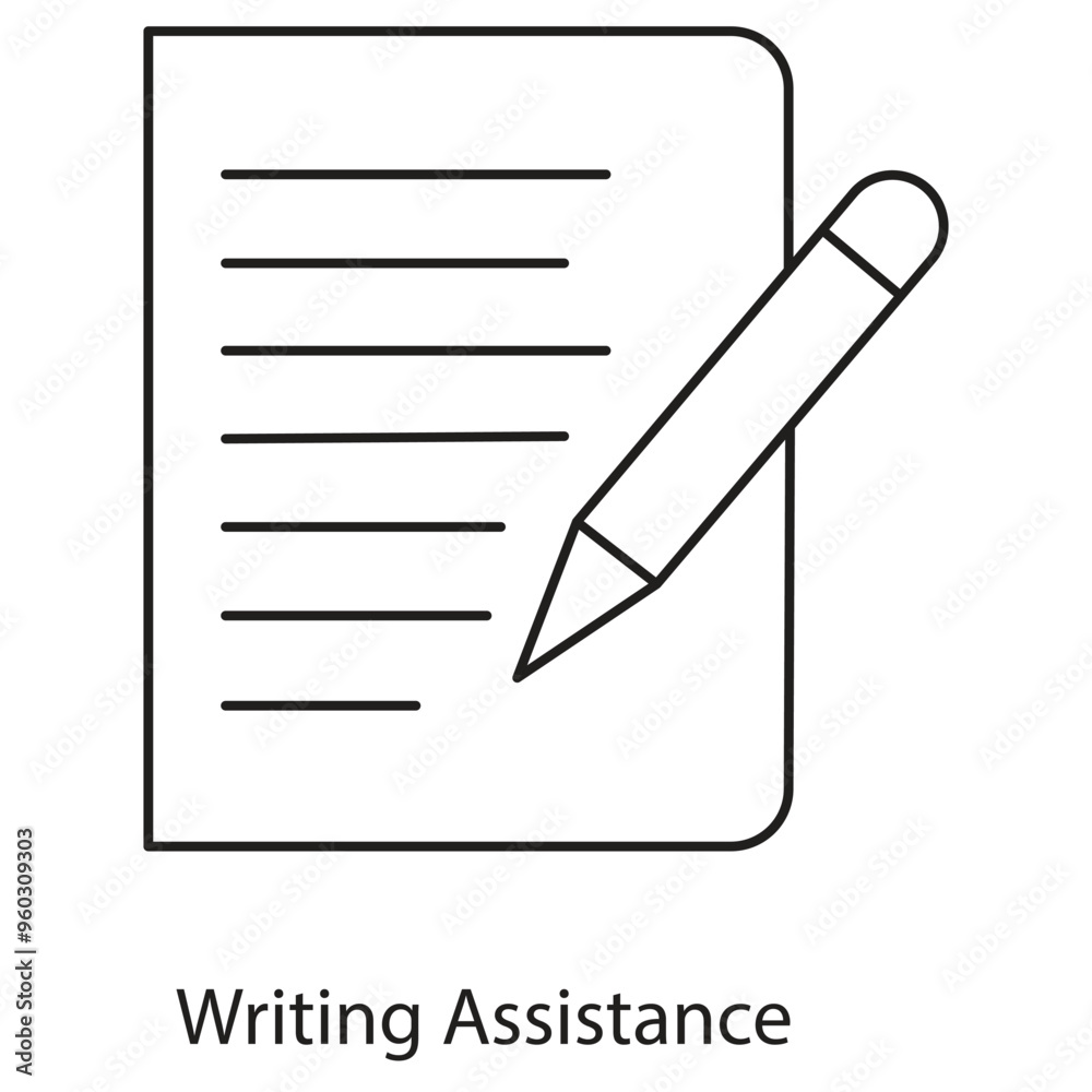 Writing Assistance Icon. Vector Icon Design Writing Assistance Icon. Vector Icon Design