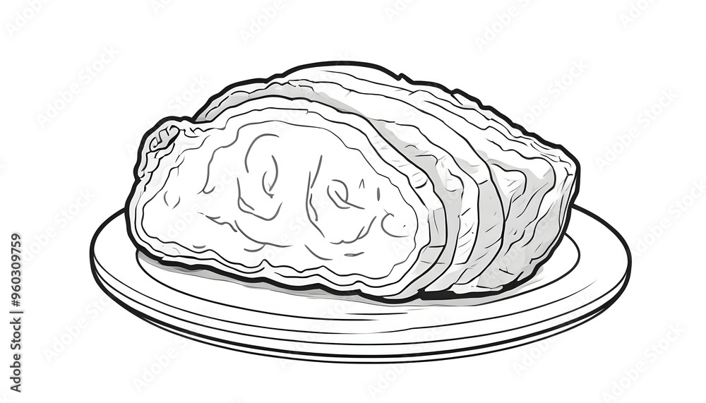 Illustration of meat on a plate