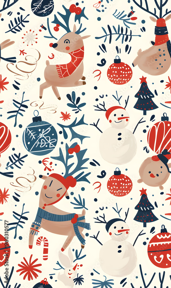 New Year and Christmas 2d cartoon or graphic advertising background, Seamless pattern New Year and Christmas 2d cartoon or graphic advertising background, Seamless pattern