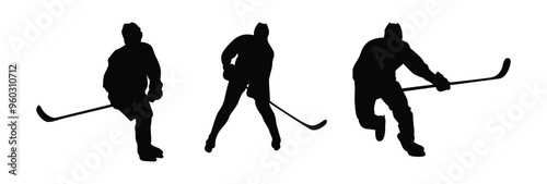 hockey player vector Silhouettes