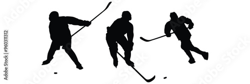 hockey player vector Silhouettes