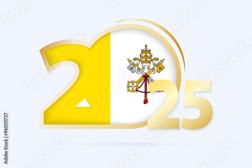 Year 2025 with Vatican City Flag pattern.