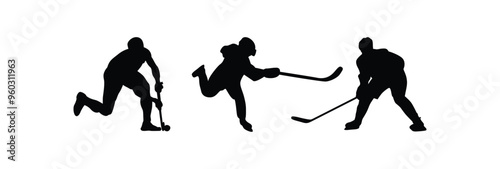 hockey player vector Silhouettes