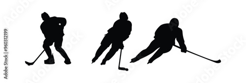 hockey player vector Silhouettes