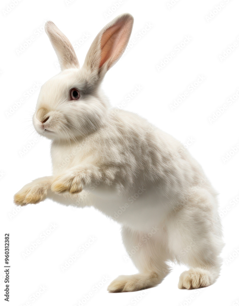Obraz premium PNG White rabbit lang jump animal mammal rodent.