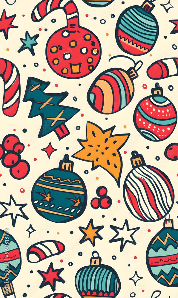 New Year and Christmas 2d cartoon or graphic advertising background, Seamless pattern New Year and Christmas 2d cartoon or graphic advertising background, Seamless pattern