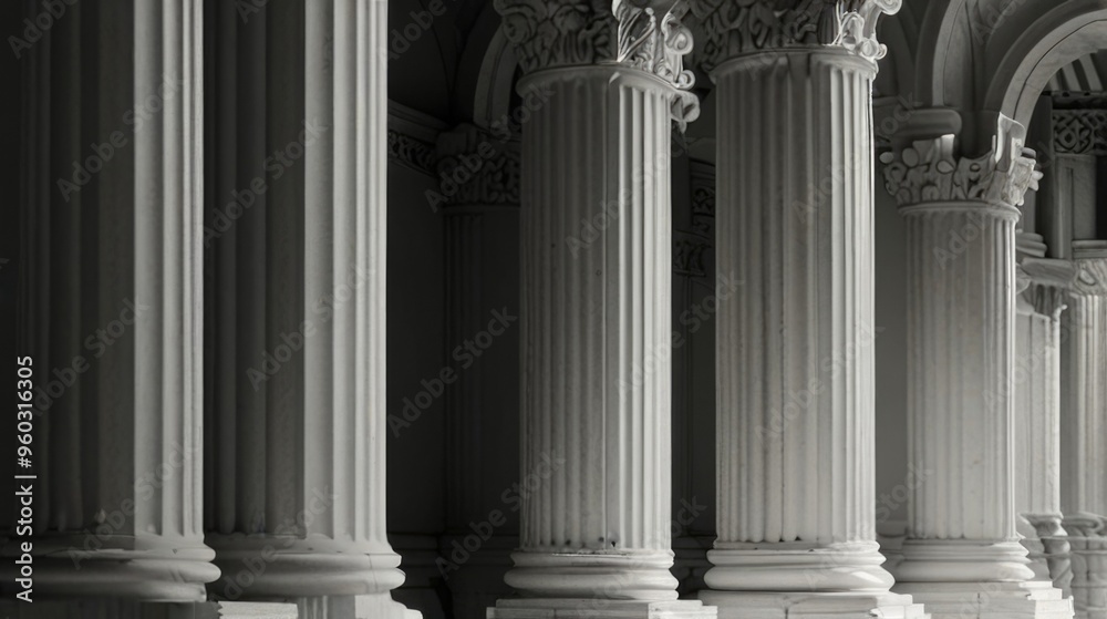 Monochrome columns building Monochrome columns building