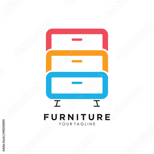 Furniture logo design with creative concept idea