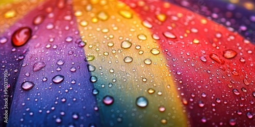 Water Droplets on a Multicolored Surface