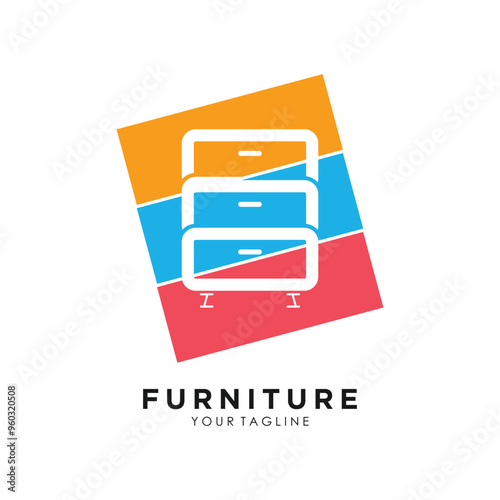 Furniture logo design with creative concept idea