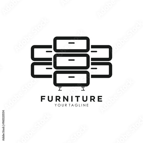 Furniture logo design with creative concept idea