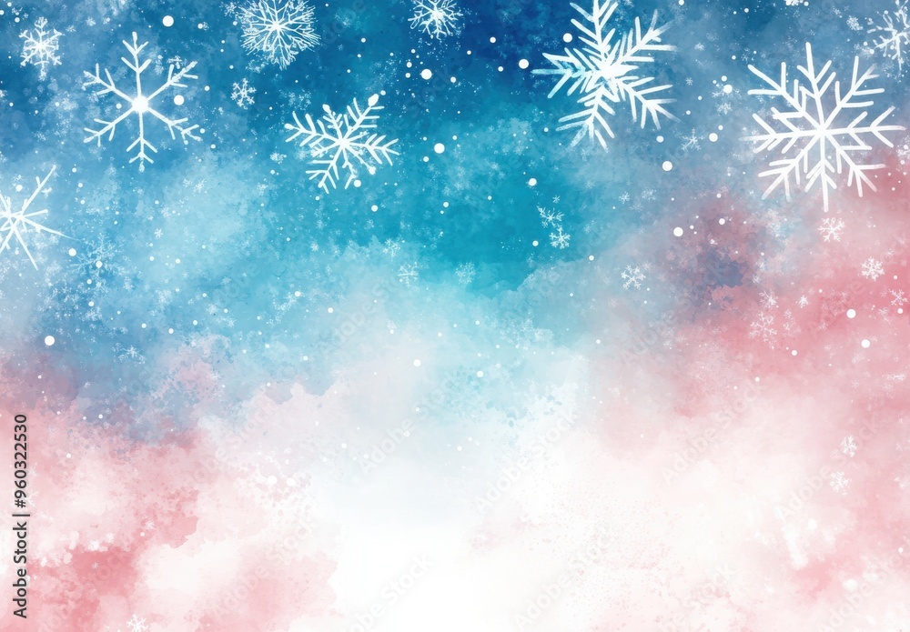 Abstract snowflake pattern on blue gradient background. Vector presentation design using white and blue colors. Abstract snowflake pattern on blue gradient background. Vector presentation design using white and blue colors.
