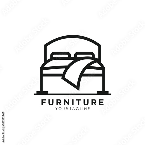 Furniture logo design with creative concept idea