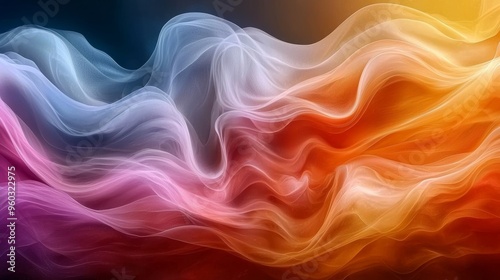 Wallpaper Mural Colorful wisps of smoke dance elegantly against a dark background, showcasing vibrant hues of orange, pink, and violet in a mesmerizing display Torontodigital.ca