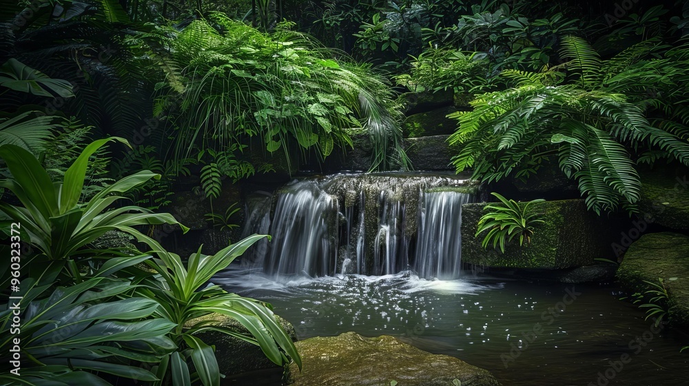tranquil forest cascade serene woodland waterfall lush greenery natures hidden gem landscape photography tranquil forest cascade serene woodland waterfall lush greenery natures hidden gem landscape photography