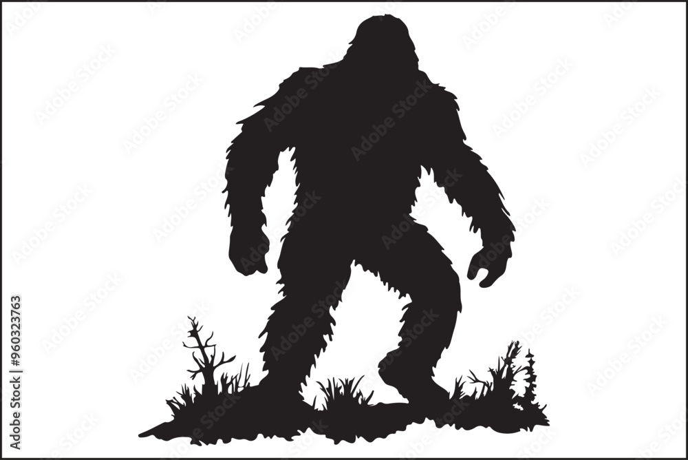 Bigfoot Silhouette Vector Art Bigfoot Silhouette Vector Art