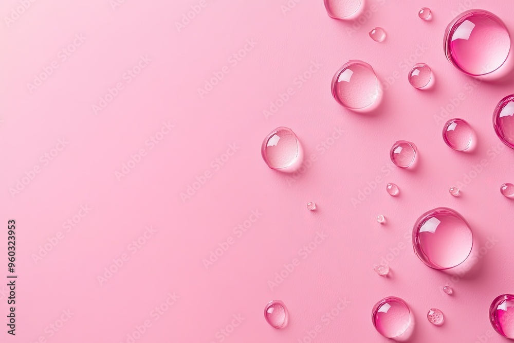 Water droplets on pink background. Perfect for beauty, skincare, or product promotions. Water droplets on pink background. Perfect for beauty, skincare, or product promotions.
