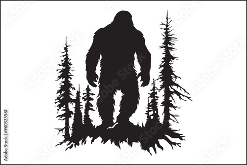 Bigfoot Silhouette Vector Art photo