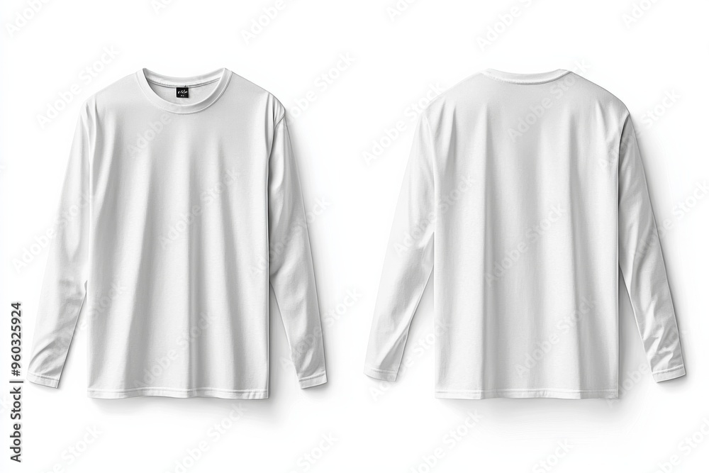 White Long Sleeve Tshirt Mockup Isolated created with Generative AI White Long Sleeve Tshirt Mockup Isolated created with Generative AI
