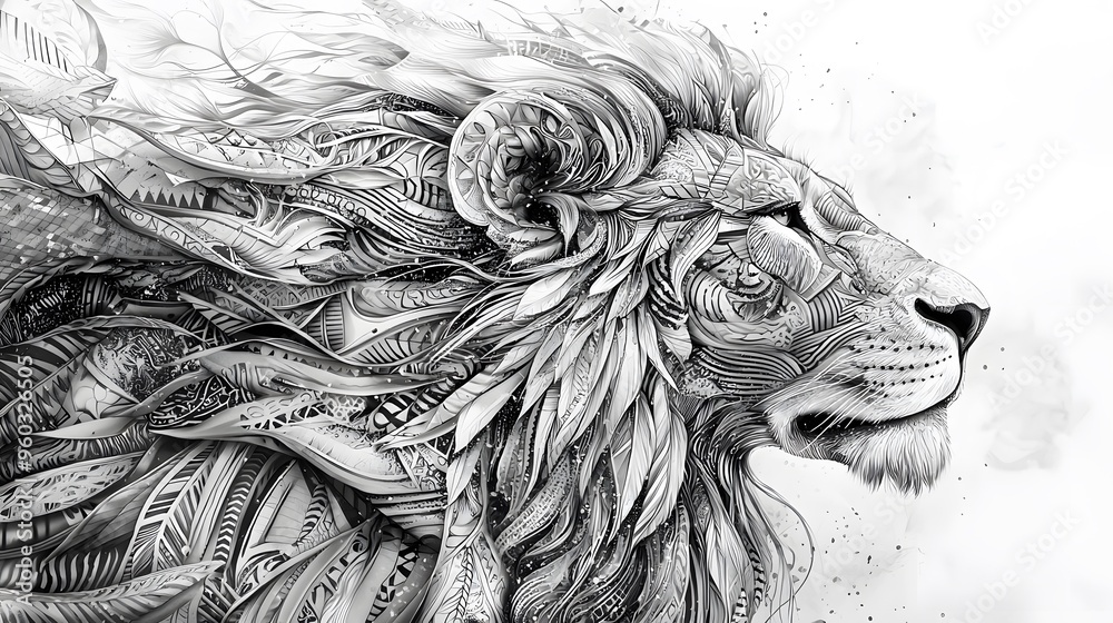 Obraz premium Abstract Lion Portrait.