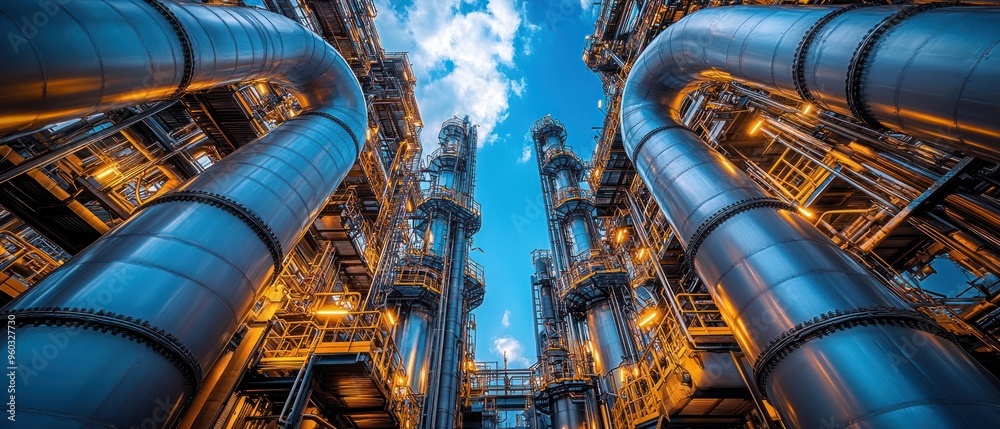 Industrial Piping and Towers at a Chemical Plant Industrial Piping and Towers at a Chemical Plant