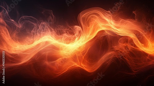 Vibrant orange flames dancing across a dark background, creating a mesmerizing visual display of fire in motion