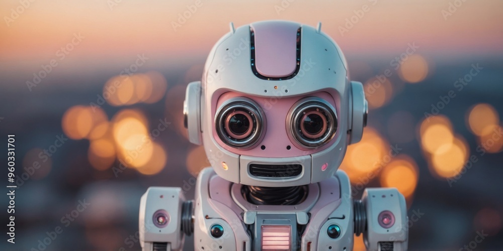 Adorable pastel robot ready to explore new worlds. Adorable pastel robot ready to explore new worlds.