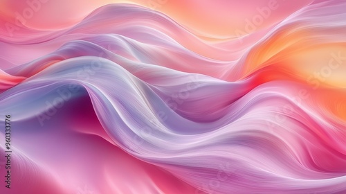 Wallpaper Mural Soft pink and lavender waves gracefully undulate, creating a serene and colorful abstract landscape that evokes tranquility and harmony Torontodigital.ca