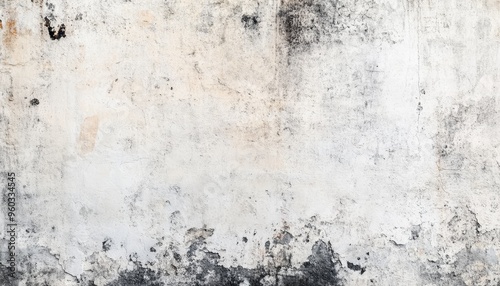 Wallpaper Mural A textured wall with a blend of white and gray tones, showcasing wear and age. Torontodigital.ca