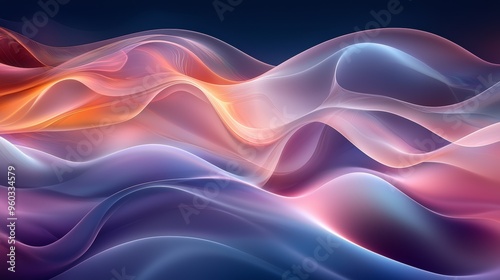 Wallpaper Mural Colorful abstract waves flowing gracefully in a vibrant spectrum against a dark background Torontodigital.ca